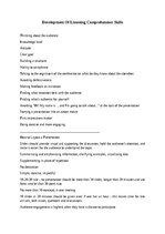 Summaries, Notes 'Development of listening comprehension skills', 1.