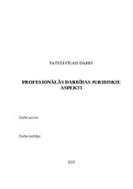 Summaries, Notes 'Profesionālās darbības juridiskie aspekti', 1.