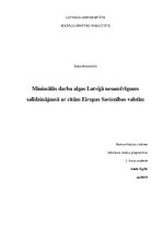 Essays 'Minimālās darba algas Latvijā nesamērīgums salīdzinājumā ar citām Eiropas Savien', 1.