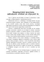 Summaries, Notes 'Starptautiskā terorisma uzbrukums cilvēcei un cīņa pret to', 1.