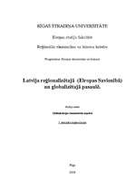 Summaries, Notes 'Latvija reģionalizētajā un globalizētajā pasaulē', 1.