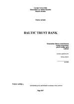 Practice Reports 'Prakses atskaite AS "Baltic Trust Bank"', 1.