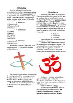 Summaries, Notes 'Kristietības un hinduisma salīdzinājums', 1.