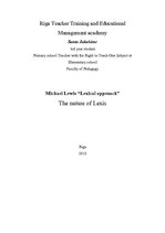 Research Papers 'Michael Lewis "Lexical Approach". The Nature of Lexis', 1.