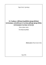 Research Papers '14. Saeimas vēlēšanu kandidātu ģeogrāfiskais izvietojums attiecībā pret Latvijas', 1.