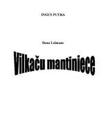 Research Papers 'Ilona Leimane "Vilkaču mantiniece"', 1.