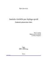 Research Papers 'Jauniešu viedoklis par dopingu sportā', 1.