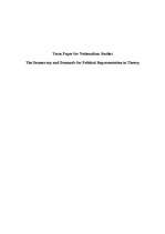 Research Papers 'The Democracy and Demands for Political Representation in Theory', 1.