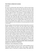 Essays 'The internet: opportunity and risk', 1.