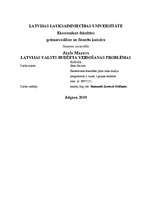 Research Papers 'Latvijas valsts budžeta veidošanas problēmas', 1.