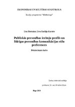 Research Papers 'Publiskas personības iezīmju profils', 1.