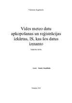 Research Papers 'Vides meteo datu apkopošanas un reģistrācijas iekārtas, IS, kas šos datus izmant', 1.