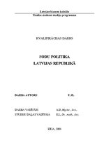 Research Papers 'Sodu politika Latvijas Republikā', 1.