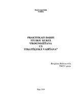 Research Papers 'Prognozēšana un stratēģiskā vadīšana', 1.