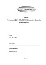 Research Papers 'Uzņēmuma "Aqua - Brambis" SIA maksātspējas analīze un prognozēšana', 1.