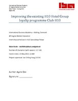 Research Papers 'Improving Existing Loyalty Programme in H10 Hotel Chain', 2.