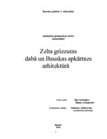 Research Papers 'Zelta griezums dabā un Bauskas apkārtnes arhitektūrā', 1.