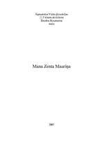 Essays 'Mana Zenta Mauriņa', 1.