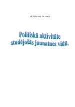 Research Papers 'Politiskā aktivitāte studējošās jaunatnes vidū', 1.