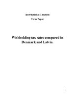 Research Papers 'Withholding Tax Rates Compared in Denmark and Latvia', 1.