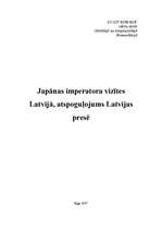 Research Papers 'Japānas imperatora vizītes Latvijā atspoguļojums Latvijas presē', 1.