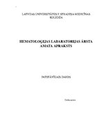 Essays 'Hematoloģijas laboratorijas ārsta amata apraksts', 1.