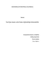 Research Papers 'Latvijas mazo ostu loma reģionālajā ekonomikā', 1.