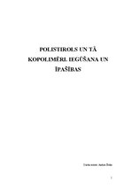 Research Papers 'Polistirols un tā kopolimēri. Iegūšana un īpašības', 1.