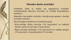 Presentations 'Svešvalodu zināšanu ietekme uz Rīgas restorānu pakalpojumu kvalitāti', 4.