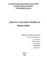 Research Papers 'Koncerna "Latvenergo" darbības un finanšu analīze', 1.