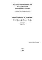 Research Papers 'Loģistikas objekts un priekšmets, definīcijas. Loģistikas evolūcija', 1.