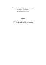 Research Papers 'WV Golf galvas blīves maiņa', 1.