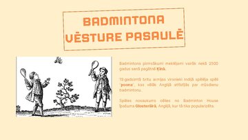 Presentations 'Badmintons', 3.