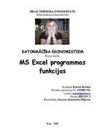 Research Papers 'MS Excel programmas funkcijas', 27.