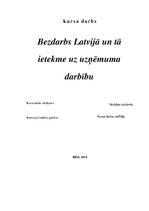 Research Papers 'Bezdarbs Latvijā un tā ietekme uz uzņēmuma darbību', 1.