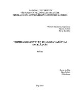 Research Papers '"Armia Krayowa" un 1944.gada Varšavas sacelšanās', 1.