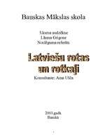 Research Papers 'Latviešu rotas un rotkaļi', 1.