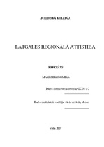 Research Papers 'Latgales reģionālā attīstība', 1.