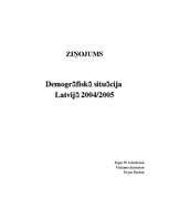 Research Papers 'Demogrāfiskais stāvoklis Latvijā 2004.- 2005. gadā', 1.