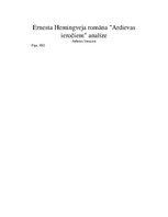 Essays 'Ernesta Hemingveja romāna "Ardievas ieročiem" analīze', 1.