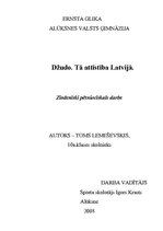 Research Papers 'Džudo, tā attīstība Latvijā', 1.