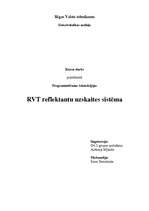 Research Papers 'RVT reflektantu uzskaites sistēma', 1.