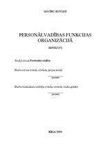 Research Papers 'Personālvadības funkcijas organizācijā', 1.