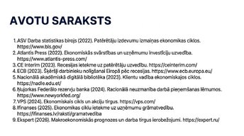 Presentations 'Ekonomiskie cikli un tirgus uzvedība', 14.