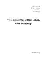 Research Papers 'Vides aizsardzības iestādes Latvijā, vides monitorings', 1.