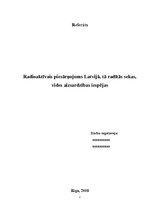 Research Papers 'Radioaktīvais piesārņojums Latvijā, tā radītās sekas, vides aizsardzības iespēja', 1.