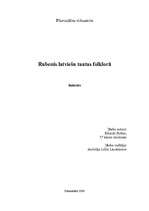 Research Papers 'Rubenis latviešu tautas folklorā', 1.