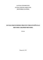 Research Papers 'Sociāli ekonomisko procesu prognozēšanas metodes: ekspertmetodes', 1.