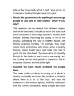 Essays 'Healthy Lifestyle', 3.