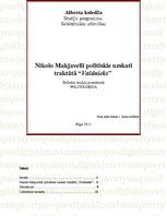 Research Papers 'Makjavelli politiskie uzskati traktātā "Valdnieks"', 1.